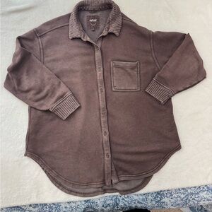 Aerie Brown Textured Knit Top